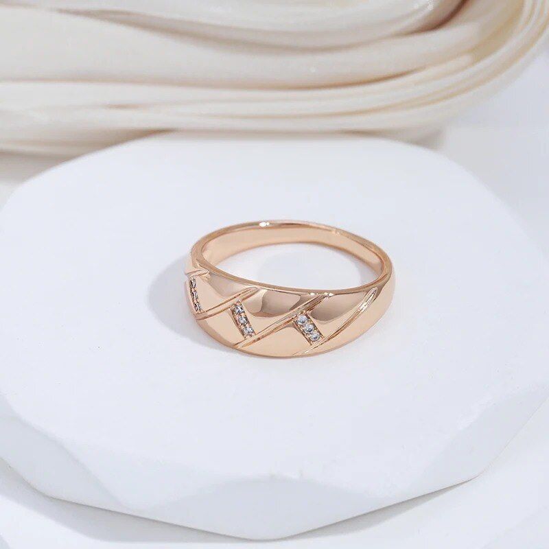 Eleganter Ring 585 RG Rotgold Rosegold mit Zirkon 59 (18,8 mm Ø)