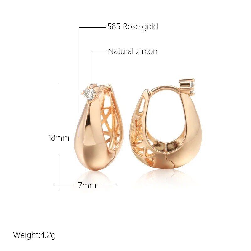 Elegante Ohrringe Ohrhänger 585 RG Rotgold Rosegold mit Zirkon 4,3g