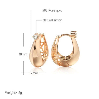 Elegante Ohrringe Ohrhänger 585 RG Rotgold Rosegold mit Zirkon 4,3g