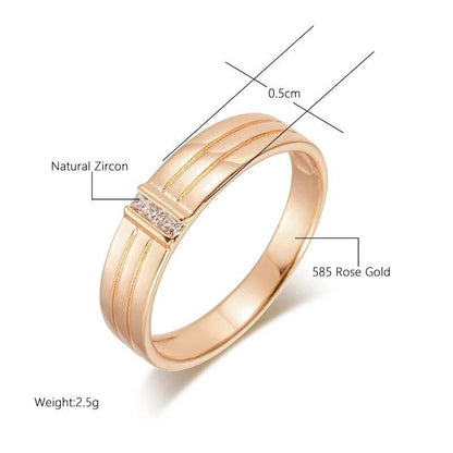 Eleganter Ring 585 RG Rotgold Rosegold mit funkelnden Zirkon 56 (17,8 mm Ø)