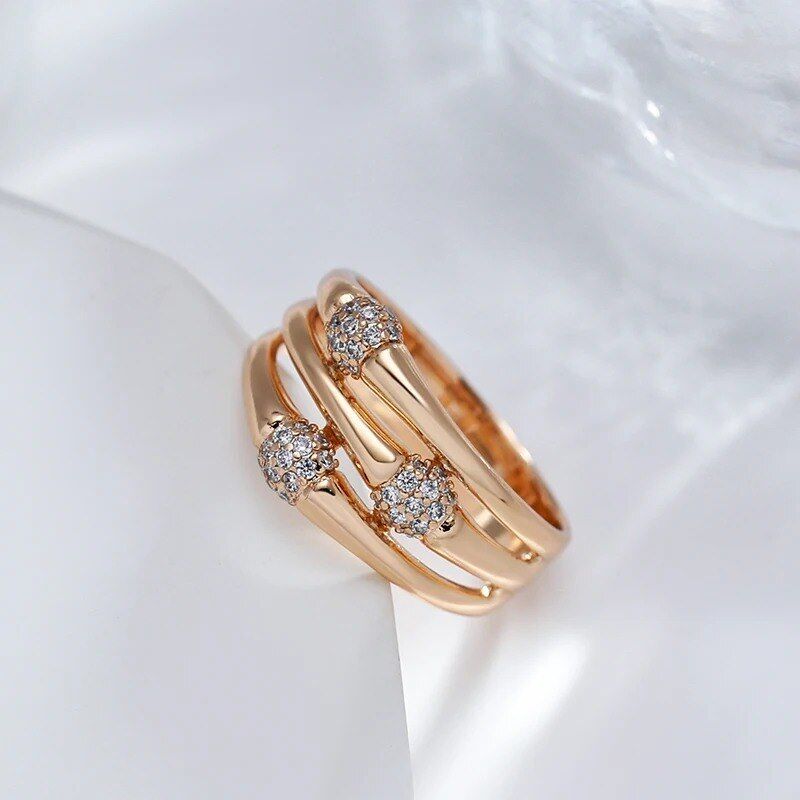 Eleganter Ring 585 RG Rotgold Rosegold mit Zirkon 59 (18,8 mm Ø)