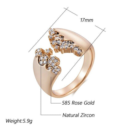 Eleganter Luxus Ring 585 RG Rotgold Rosegold mit Zirkon Größe verstellbar 5,9g