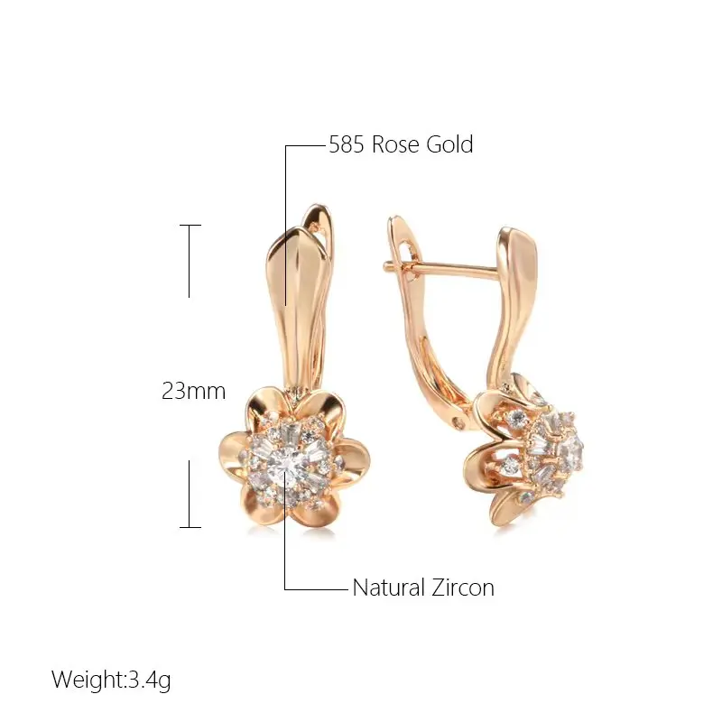 Elegante 585 Rosegold Ohrringe mit Zirkon, Hochwertiger Schmuck.