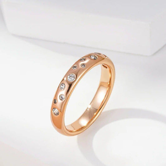 Eleganter Vintage Ring 585 RG Rotgold Rosegold mit Zirkon 59 (18,8 mm Ø)