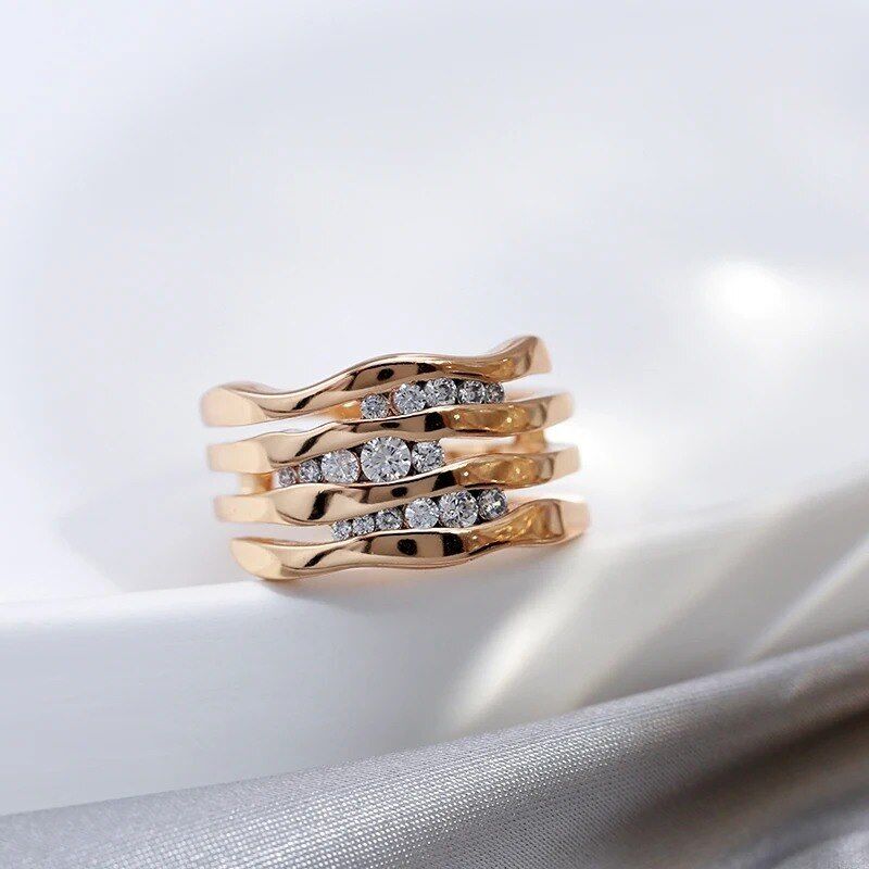 Eleganter Ring 585 RG Rotgold Rosegold mit Zirkon 58 (18,4 mm Ø) 7,5g