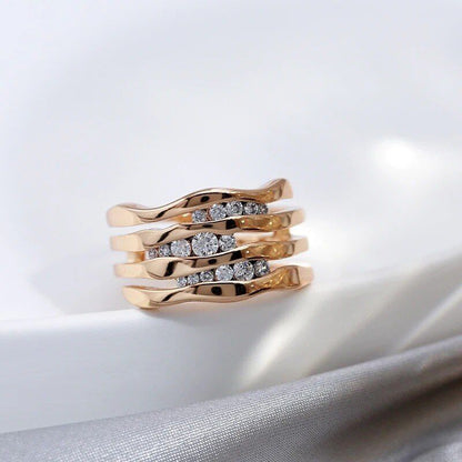 Eleganter Ring 585 RG Rotgold Rosegold mit Zirkon 58 (18,4 mm Ø) 7,5g