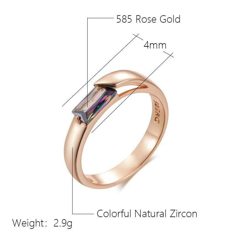 Eleganter Ring 585 RG Rotgold Rosegold mit Mystic Zirkon 58 (18,4 mm Ø)